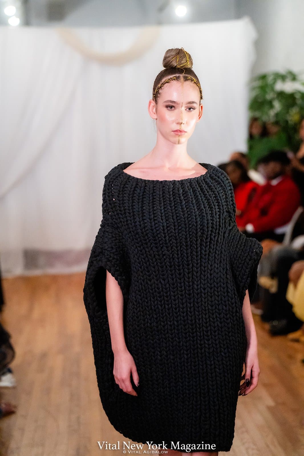 House of Nova Eclipse Knit Sweater, an oversized black knit sweater