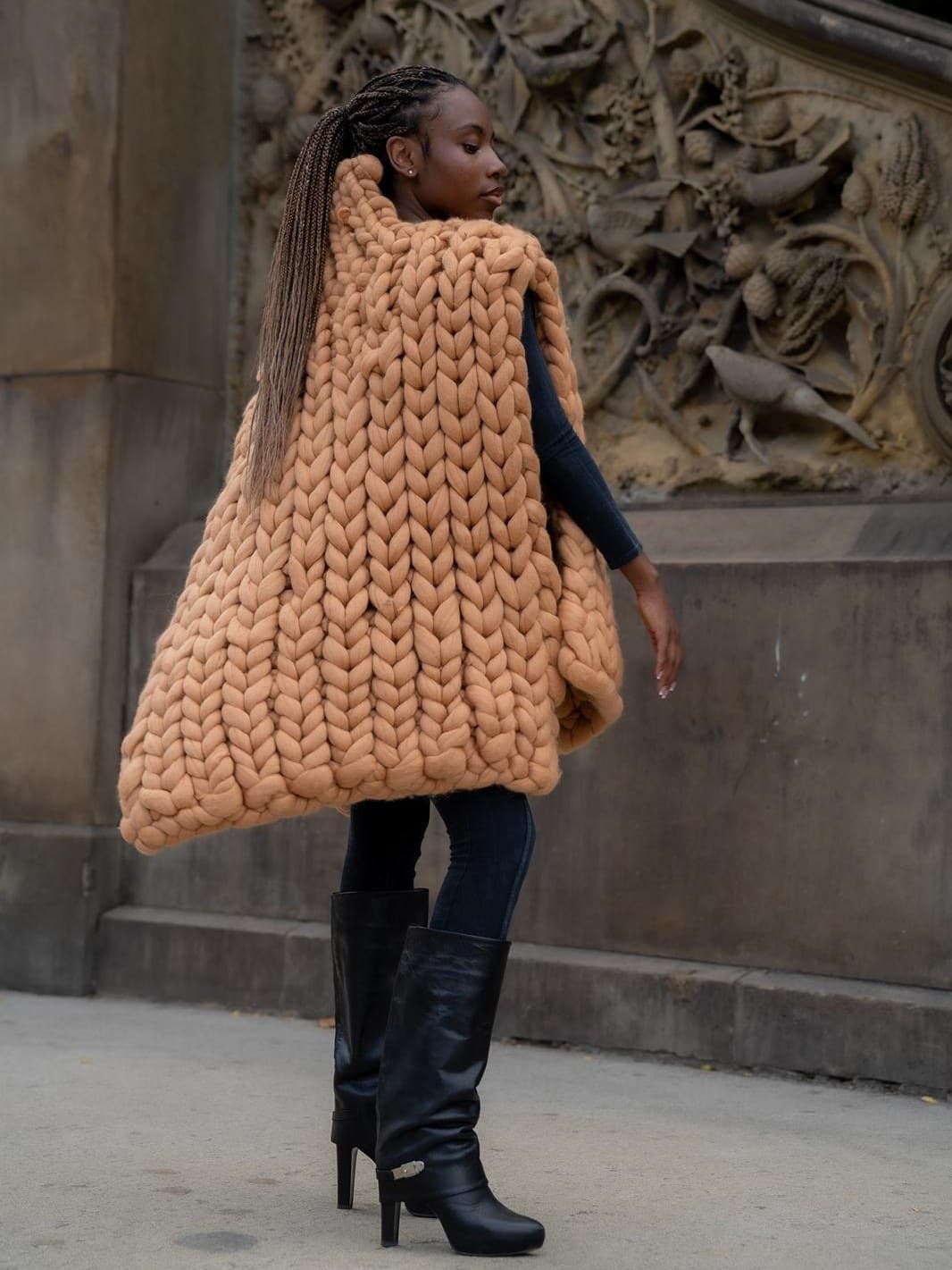 The Toast Coat across the shoulder